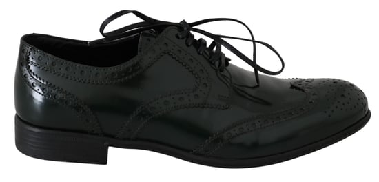 Dolce & Gabbana Grüne Leder Brogue Oxford Wingtip Schuhe - Image 1