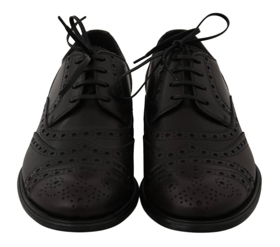 Dolce & Gabbana Schwarze Leder Wingtip Oxford Schnürschuhe - Image 2