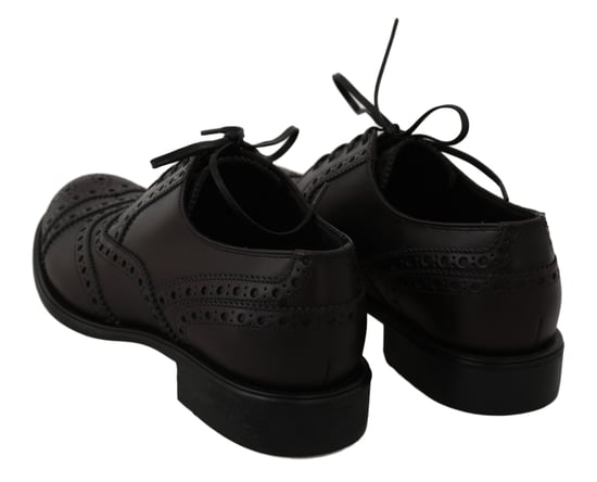 Dolce & Gabbana Schwarze Leder Wingtip Oxford Schnürschuhe - Image 4
