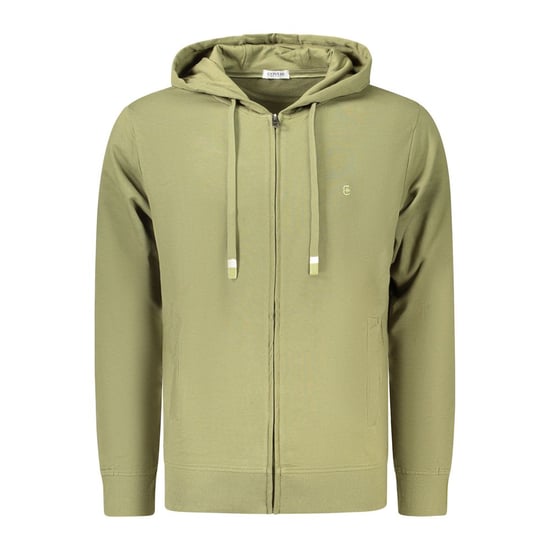 Coveri Moving Grüner Baumwoll-Herren Hoodie - Image 1