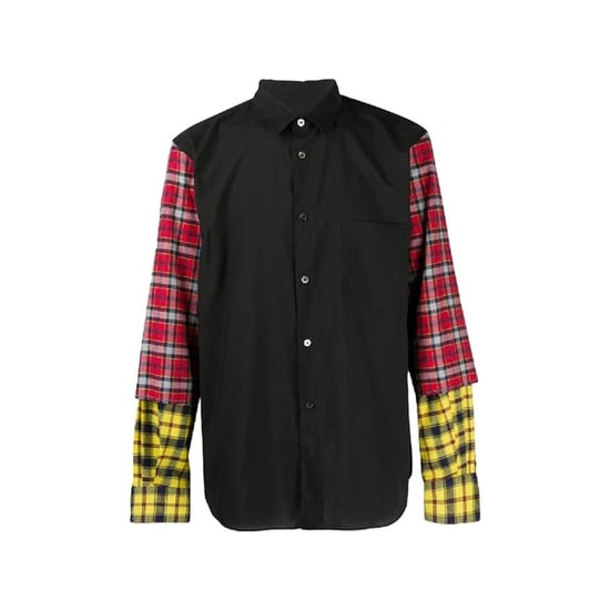 Comme Des Garçons Schwarzes Baumwollmusterhemd - Image 1