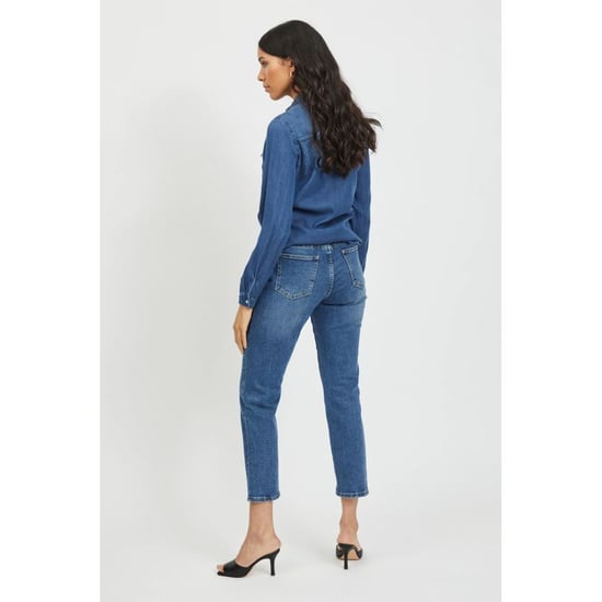 Vila Kleidung Blaue Baumwollbluse - Image 4