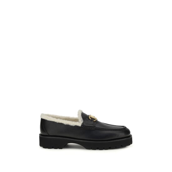 Valentino Garavani Schwarze Kalbsleder Bos Taurus Slipper - Image 1