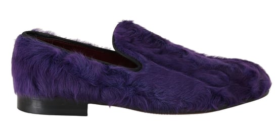 Dolce & Gabbana lila Schafsfell-Leder Loafer - Image 1