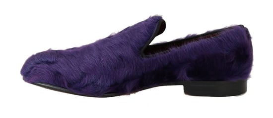 Dolce & Gabbana lila Schafsfell-Leder Loafer - Image 2