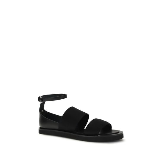 Max Mara Schwarze Kalbsleder Bos Taurus Flachsandalen - Image 2