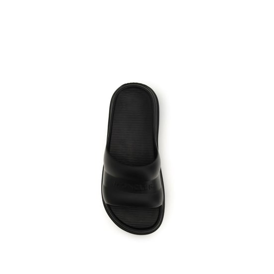 Moncler Schwarze Gummi Flache Sandalen - Image 4