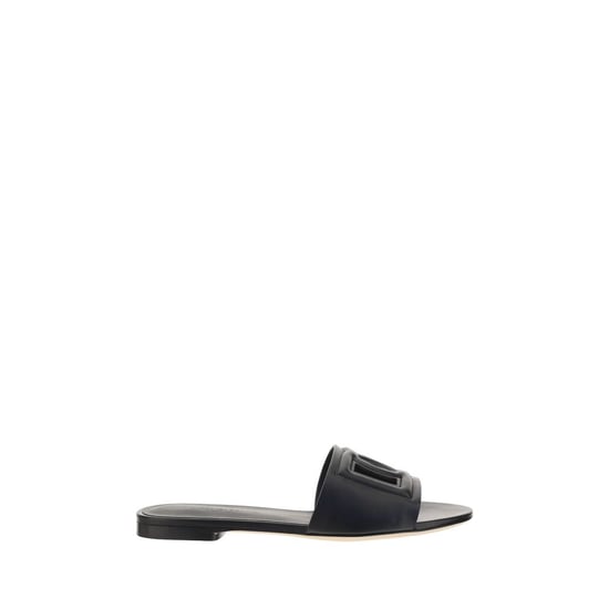Dolce & Gabbana Schwarze Kalbleder Bos Taurus Sandalen - Image 1