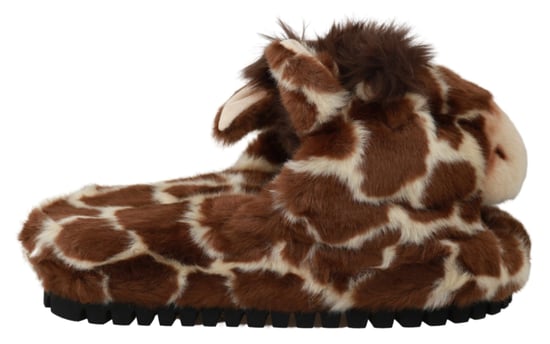 Dolce & Gabbana Braune Giraffen Hausschuhe Flats Sandalen Schuhe - Image 1