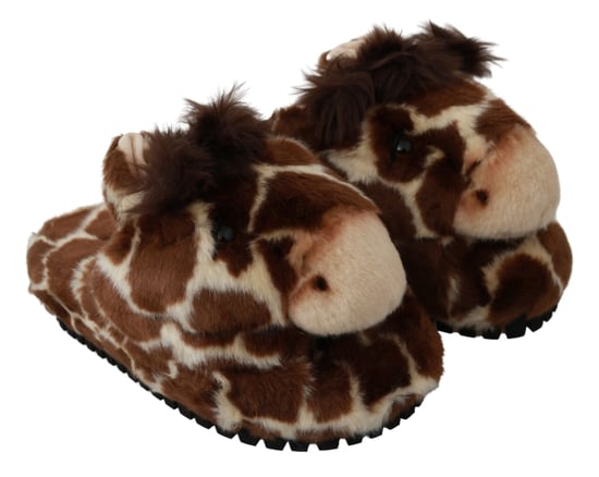 Dolce & Gabbana Braune Giraffen Hausschuhe Flats Sandalen Schuhe - Image 4