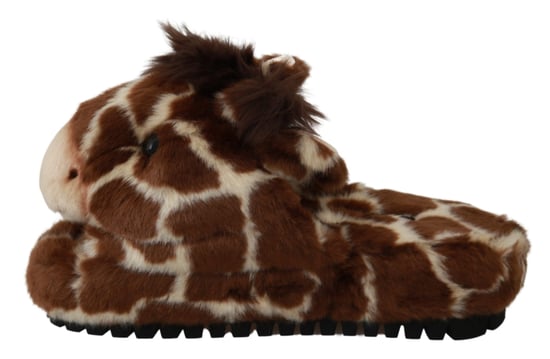 Dolce & Gabbana Braune Giraffen Hausschuhe Flats Sandalen Schuhe - Image 6