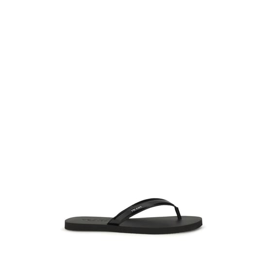 Prada Schwarze Kalbsledersandalen Bos Taurus Flip-Flops - Image 1