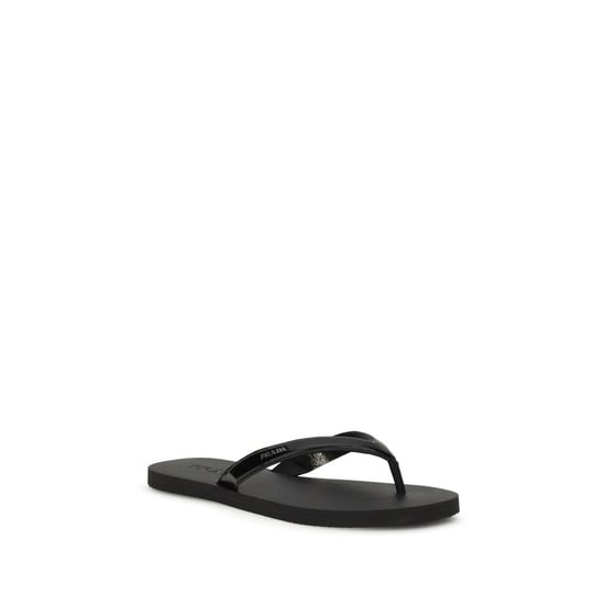 Prada Schwarze Kalbsledersandalen Bos Taurus Flip-Flops - Image 2