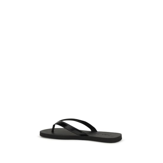 Prada Schwarze Kalbsledersandalen Bos Taurus Flip-Flops - Image 3