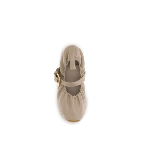Balmain Beigefarbene Lamm Ovis Aries Aries Ballerinas - Image 4