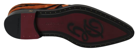 Dolce & Gabbana Orange Ponyhaar Formal Dress Broque Schuhe - Image 2