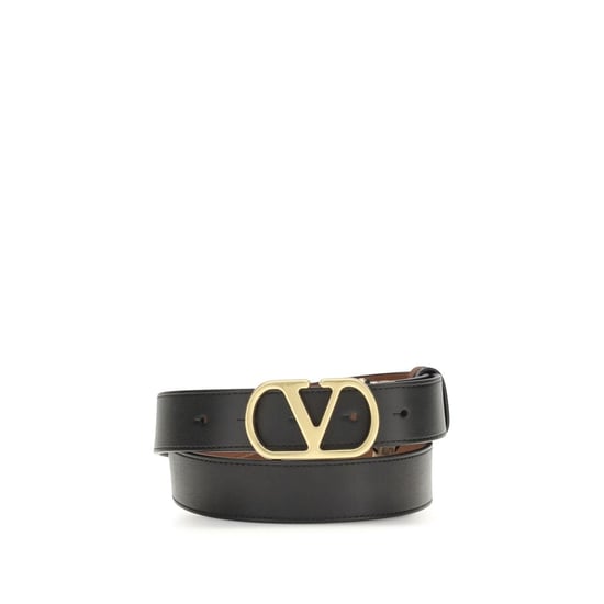 Valentino Garavani Schwarzer Kalbleder Bos Taurus Regular Gürtel - Image 1