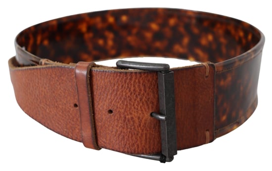 Ermanno Scervino Dunkelbrauner Leder Gürtel mit Breiter Schnalle - Image 3