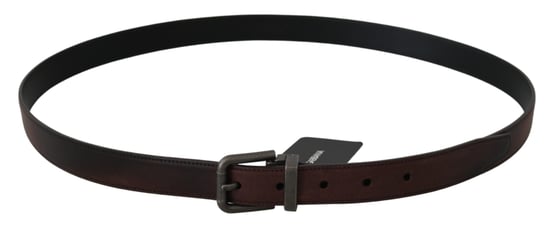 Dolce & Gabbana Solid brauner Leder-Gürtel mit grauer Schnalle - Image 3