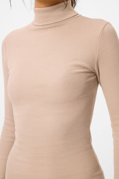 Rippstrick-Turtleneck Midi-Kleid - Image 6