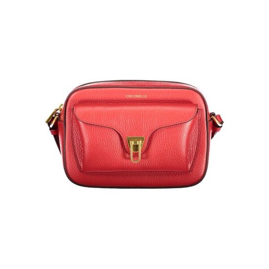 Coccinelle Rosso Leder Damenhandtasche mit verstellbarem Schulterriemen und Taschen - Image 1