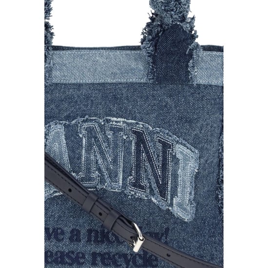 Ganni Blaue Baumwoll-Handtasche - Image 4