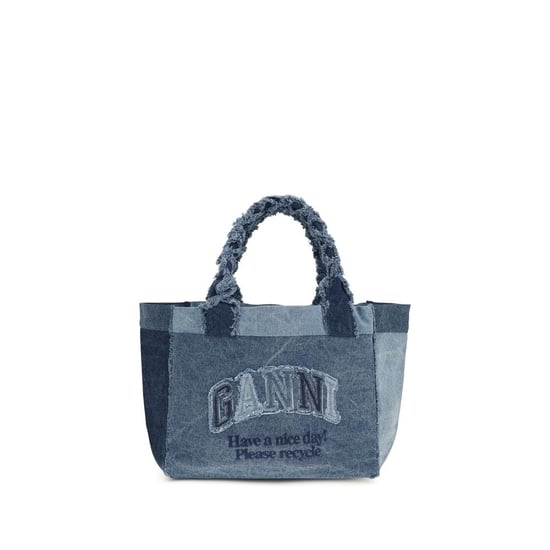 Ganni Blaue Baumwoll-Schultertasche - Image 1