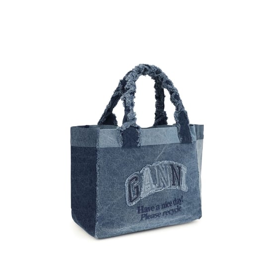 Ganni Blaue Baumwoll-Schultertasche - Image 2