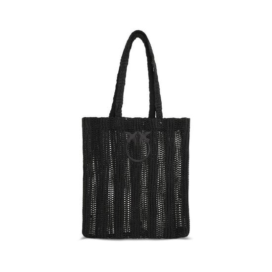 PINKO Schwarze Raffia Schultertasche - Image 1