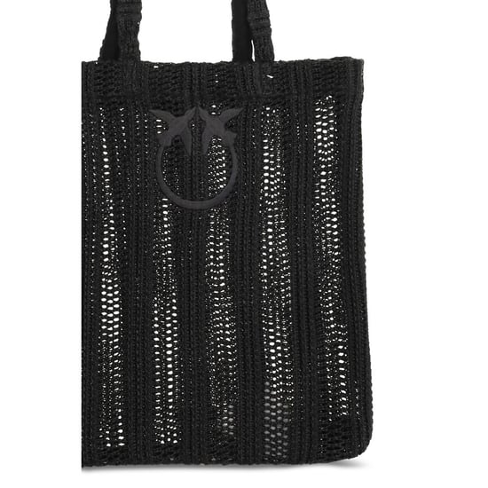 PINKO Schwarze Raffia Schultertasche - Image 3