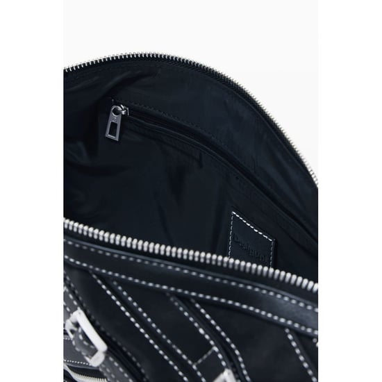 Desigual Nero Polyurethan Damen Schultertasche - Image 3