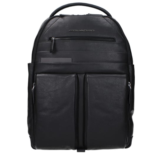 Piquadro Schwarzer Leder-Rucksack - Image 1