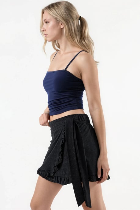Hochtaillierter bestickter Mini-Shorts-Rock - Image 2