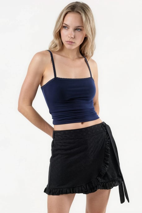 Hochtaillierter bestickter Mini-Shorts-Rock - Image 4