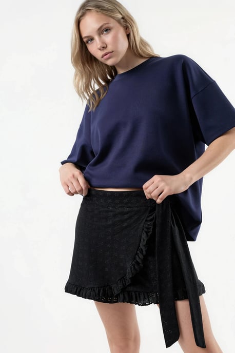 Hochtaillierter bestickter Mini-Shorts-Rock - Image 5