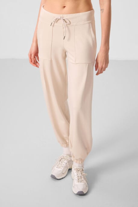 Hüftlange Crepe-Relaxed-Hosen mit Tasche - Image 2