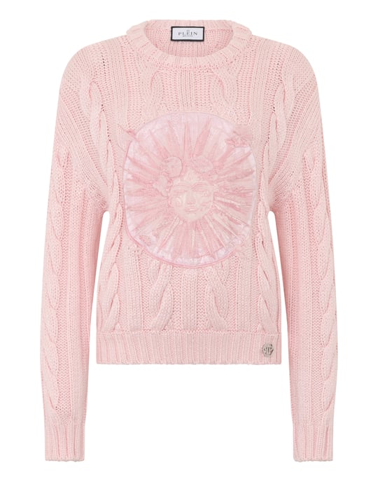 Round Neck Pullover Sun Tattoo - Image 1