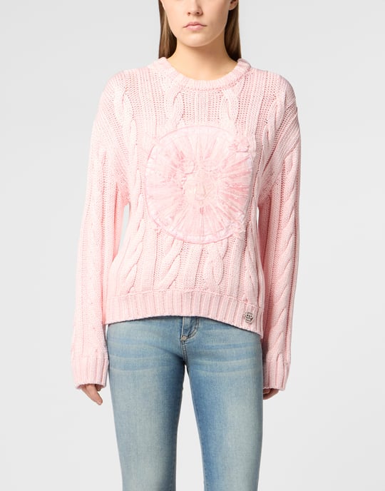 Round Neck Pullover Sun Tattoo - Image 2