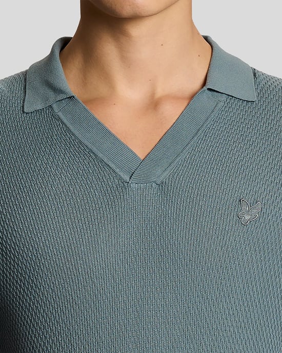 Offenes Kragen Feinstrick Poloshirt - Image 3
