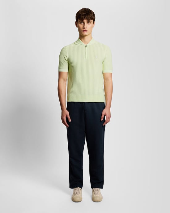 Superfeine Baumwolle 1/4 Zip Strick-Polo - Image 2