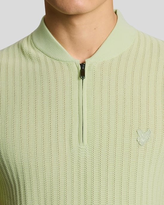 Superfeine Baumwolle 1/4 Zip Strick-Polo - Image 3
