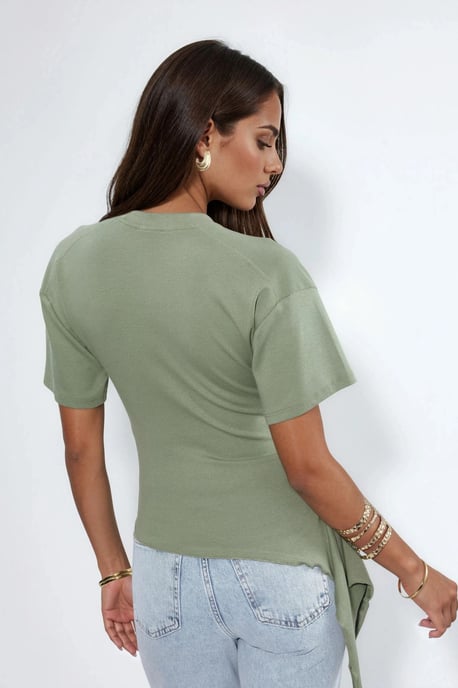 Oversized Crew Neck Drapé-Bluse - Image 2