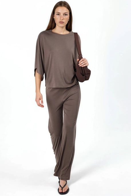 Locker sitzende gerippte Rundhalsbluse - Image 4