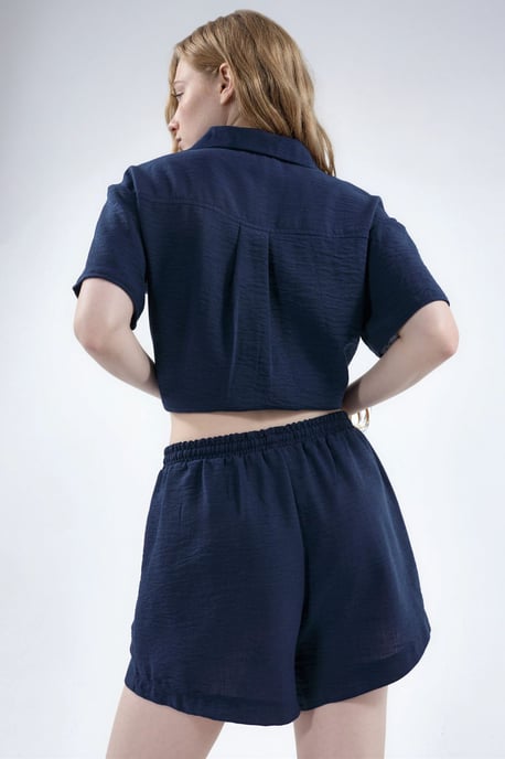 Hochtaillierte Weite Beinform-Shorts mit Kordelzugbund - Image 2