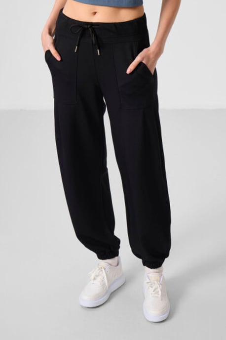 Mittlere Taille Crepe Relaxed Hose mit Tasche - Image 4