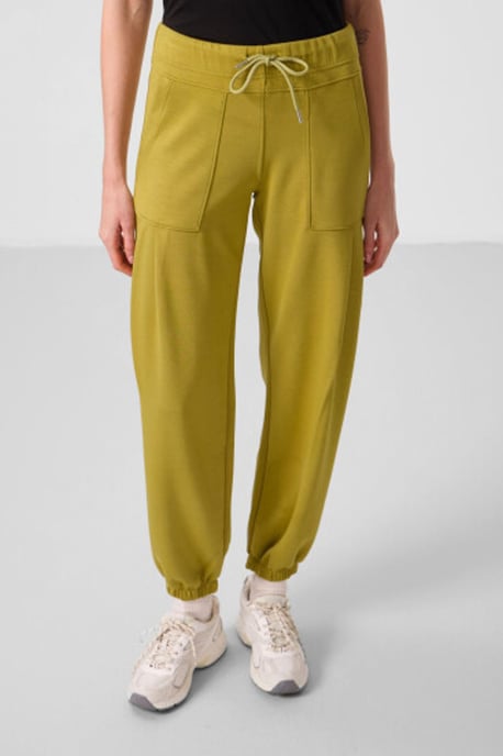 Hose mit mittlerer Taille aus Krepp und Taschen, relaxed-fit - Image 2