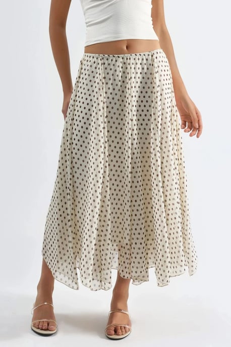 Hochtaillierter Polka Dot Maxikilt - Image 1