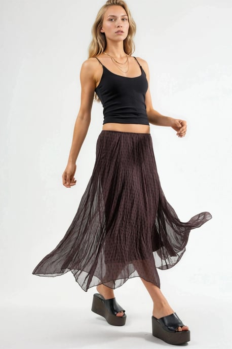 Hochtaillierter Polka Dot Maxi-Rock - Image 2