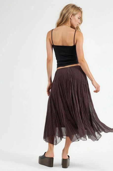 Hochtaillierter Polka Dot Maxi-Rock - Image 3