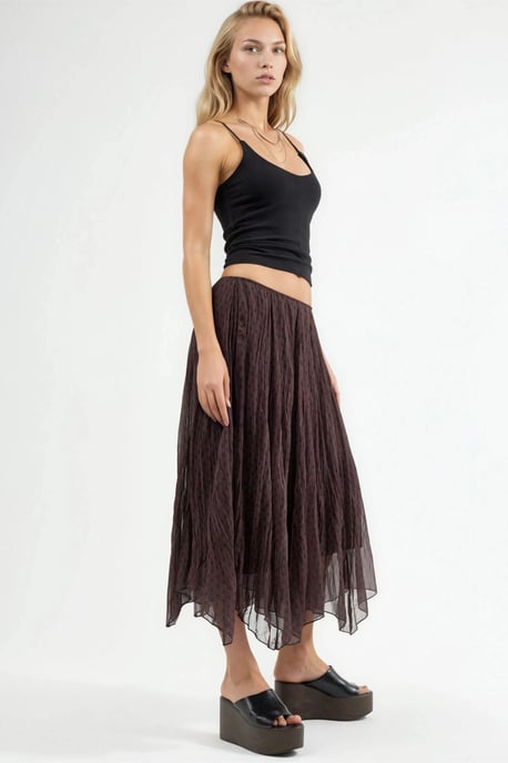 Hochtaillierter Polka Dot Maxi-Rock - Image 4